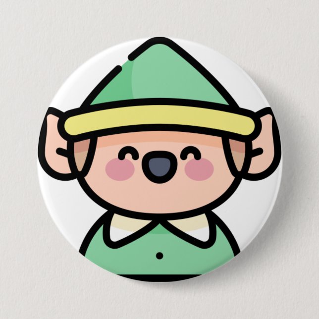 Badge Rond 7,6 Cm elfe (Devant)