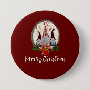 Badge Rond 7,6 Cm Elfes tendance de Noël Gnomes Rouges