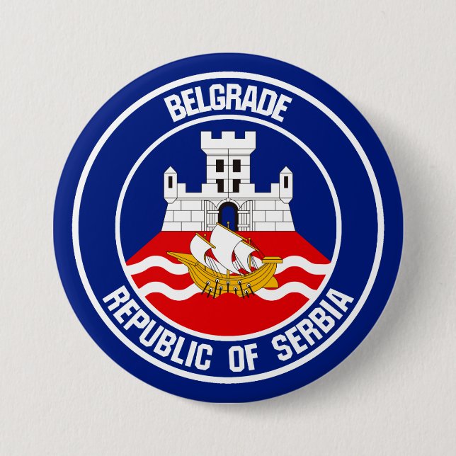 Badge Rond 7,6 Cm Emblème de Belgrade Round (Devant)