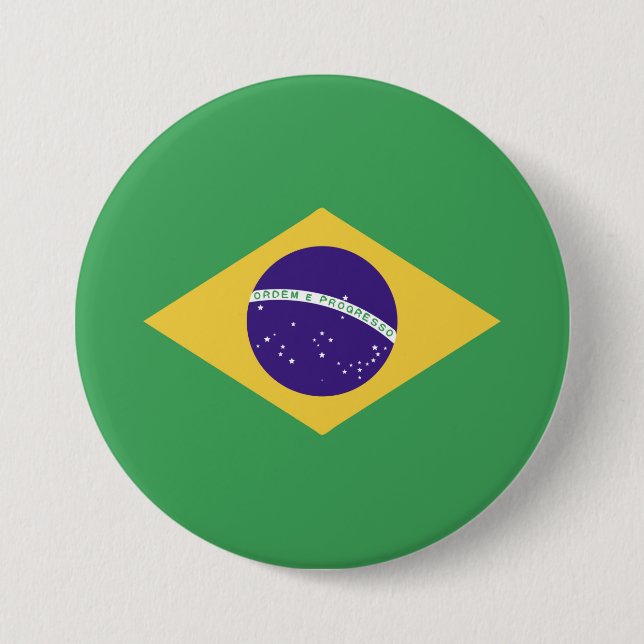 Badge Rond 7,6 Cm Emblème de Brazil Flag (Devant)