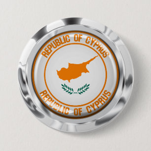 Badge Rond 7,6 Cm Emblème de Chypre