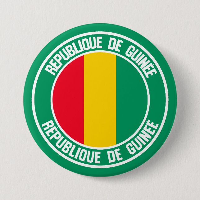 Badge Rond 7,6 Cm Emblème de la Guinée (Devant)