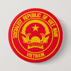 Badge Rond 7,6 Cm Emblème de la ronde du Vietnam