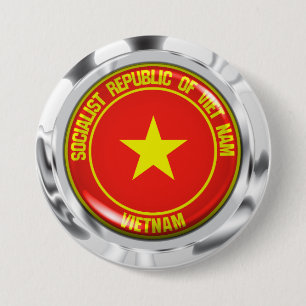 Badge Rond 7,6 Cm Emblème de la ronde du Vietnam