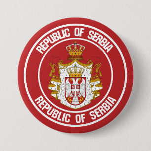 Badge Rond 7,6 Cm Emblème de la Serbie