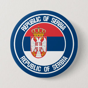 Badge Rond 7,6 Cm Emblème de la Serbie