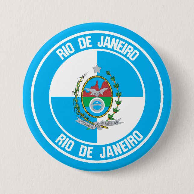 Badge Rond 7,6 Cm Emblème de Rio de Janeiro (Devant)
