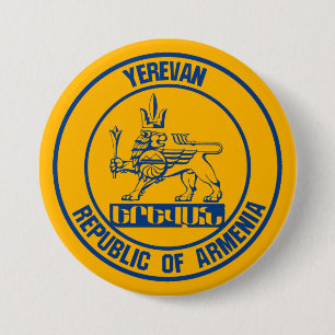 Badge Rond 7,6 Cm Emblème de ronde d'Erevan