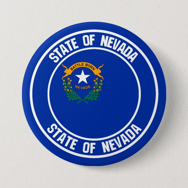 Badge Rond 7,6 Cm Emblème de ronde du Nevada (Devant)