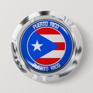 Badge Rond 7,6 Cm Emblème de ronde Porto Rico