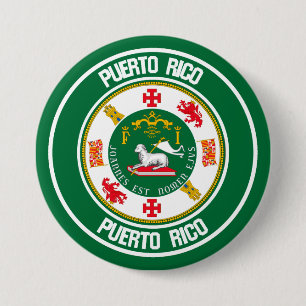 Badge Rond 7,6 Cm Emblème de ronde Porto Rico
