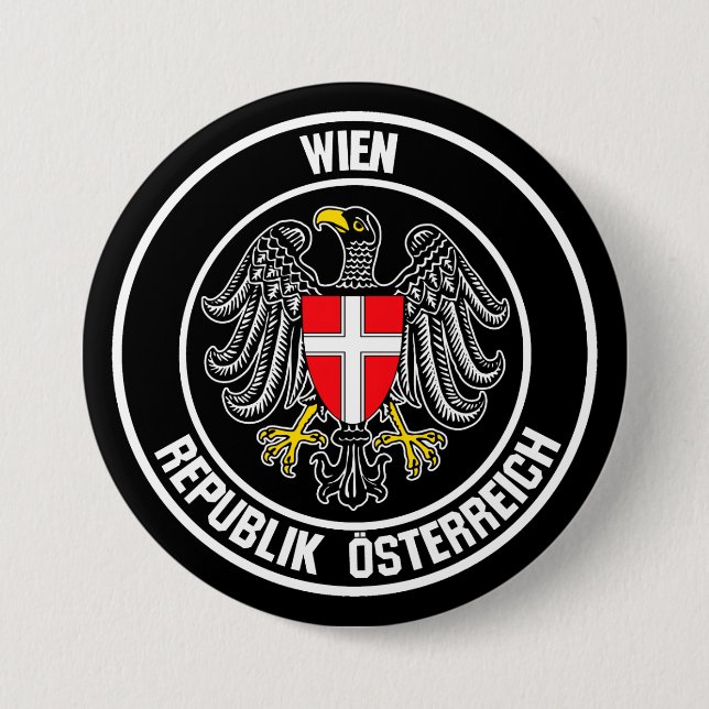 Badge Rond 7,6 Cm Emblème de Vienne (Devant)