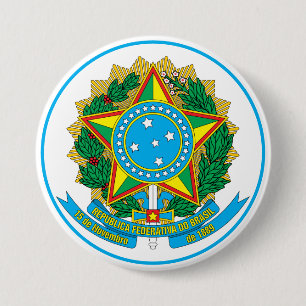 Badge Rond 7,6 Cm emblème du brésil