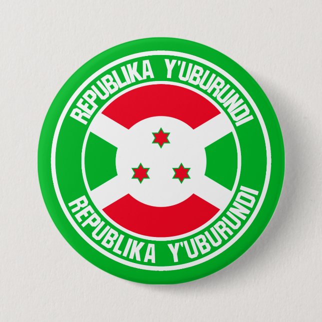 Badge Rond 7,6 Cm Emblème du Burundi (Devant)