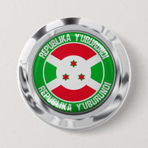 Badge Rond 7,6 Cm Emblème du Burundi