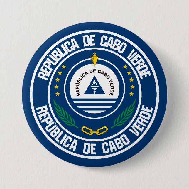 Badge Rond 7,6 Cm Emblème du Cap-Vert (Devant)