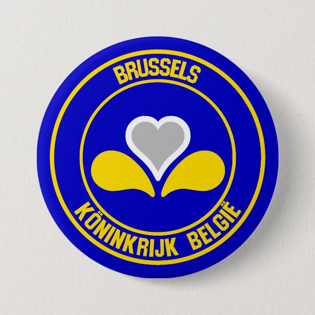 Badge Rond 7,6 Cm Emblème du cycle de Bruxelles (Devant)