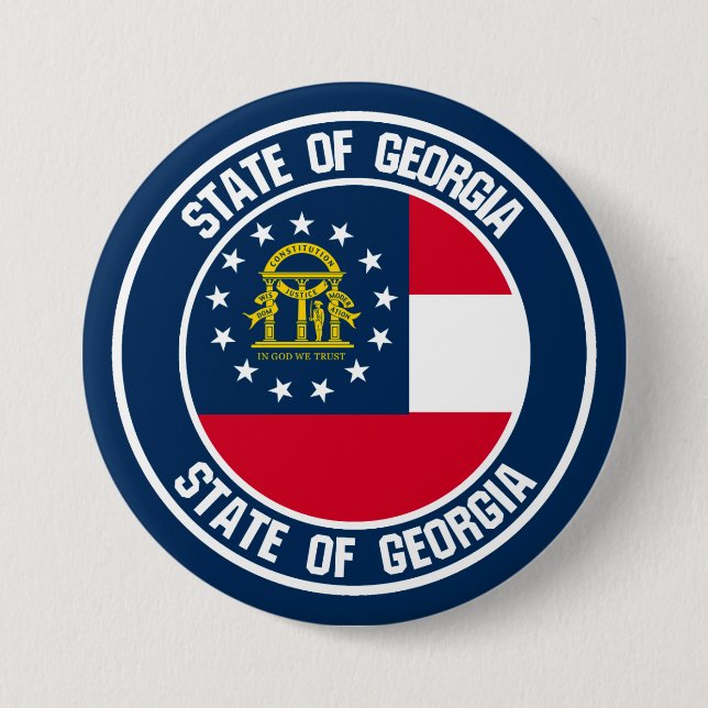Badge Rond 7,6 Cm Emblème du cycle de Géorgie (Devant)