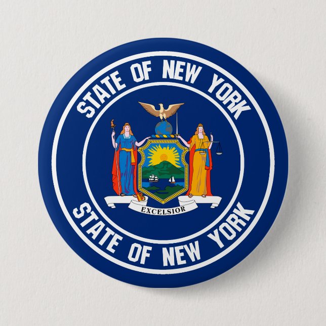 Badge Rond 7,6 Cm Emblème du cycle de New York (Devant)