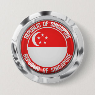 Badge Rond 7,6 Cm Emblème du cycle de Singapour