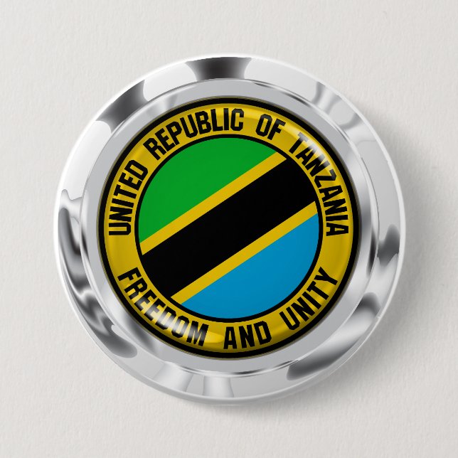 Badge Rond 7,6 Cm Emblème du cycle de Tanzanie (Devant)