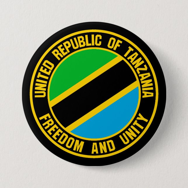 Badge Rond 7,6 Cm Emblème du cycle de Tanzanie (Devant)