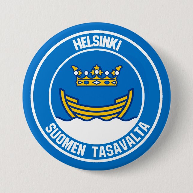 Badge Rond 7,6 Cm Emblème du cycle d'Helsinki (Devant)
