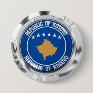 Badge Rond 7,6 Cm Emblème du cycle du Kosovo