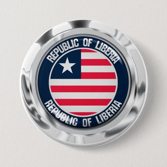 Badge Rond 7,6 Cm Emblème du cycle du Liberia (Devant)