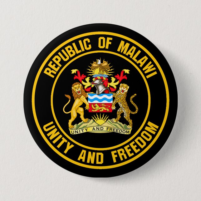 Badge Rond 7,6 Cm Emblème du cycle du Malawi (Devant)