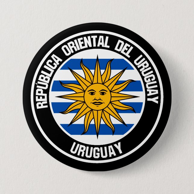 Badge Rond 7,6 Cm Emblème du Cycle d'Uruguay (Devant)