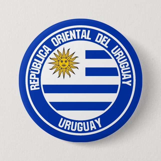 Badge Rond 7,6 Cm Emblème du Cycle d'Uruguay (Devant)