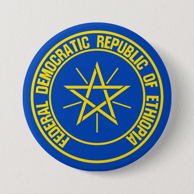 Badge Rond 7,6 Cm Emblème du cycle éthiopien (Devant)