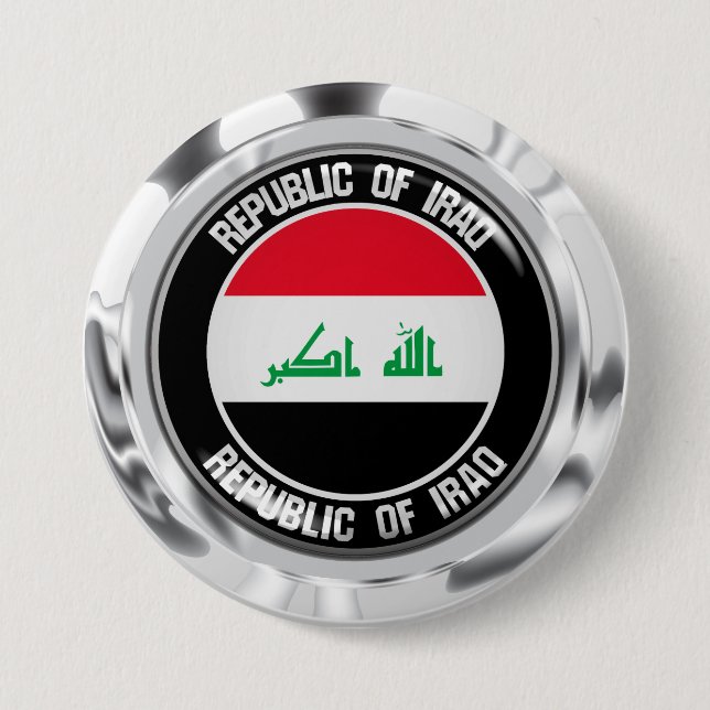 Badge Rond 7,6 Cm Emblème du cycle irakien (Devant)