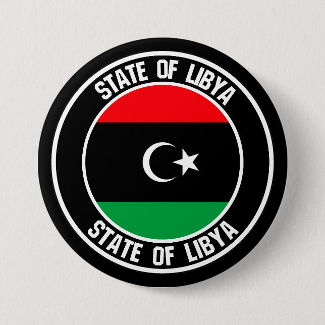 Badge Rond 7,6 Cm Emblème du cycle libyen (Devant)
