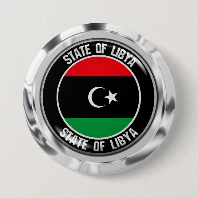 Badge Rond 7,6 Cm Emblème du cycle libyen (Devant)