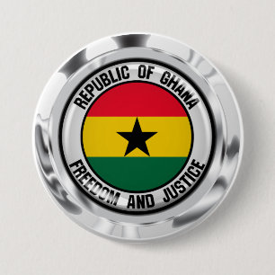 Badge Rond 7,6 Cm Emblème du Ghana