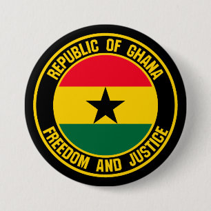 Badge Rond 7,6 Cm Emblème du Ghana