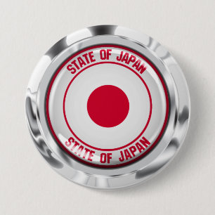 Badge Rond 7,6 Cm Emblème du Japon
