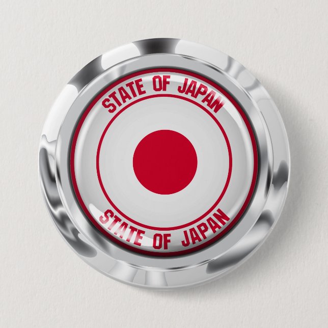 Badge Rond 7,6 Cm Emblème du Japon (Devant)