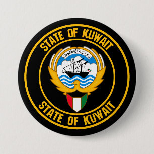 Badge Rond 7,6 Cm Emblème du Koweït Round
