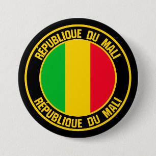 Badge Rond 7,6 Cm Emblème du Mali