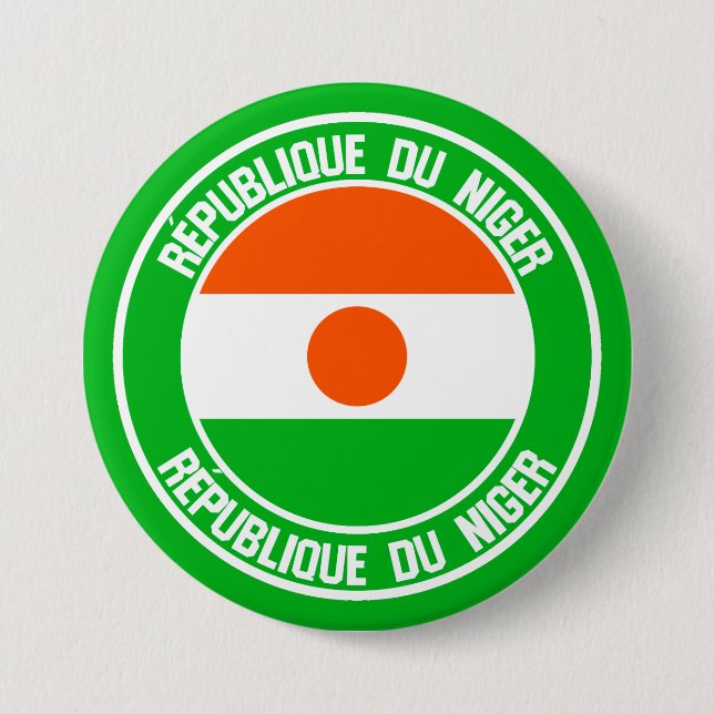 Badge Rond 7,6 Cm Emblème du Niger (Devant)