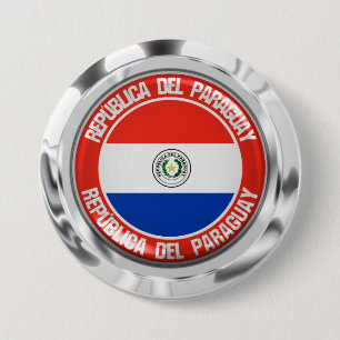 Badge Rond 7,6 Cm Emblème du Paraguay