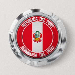 Badge Rond 7,6 Cm Emblème du Pérou