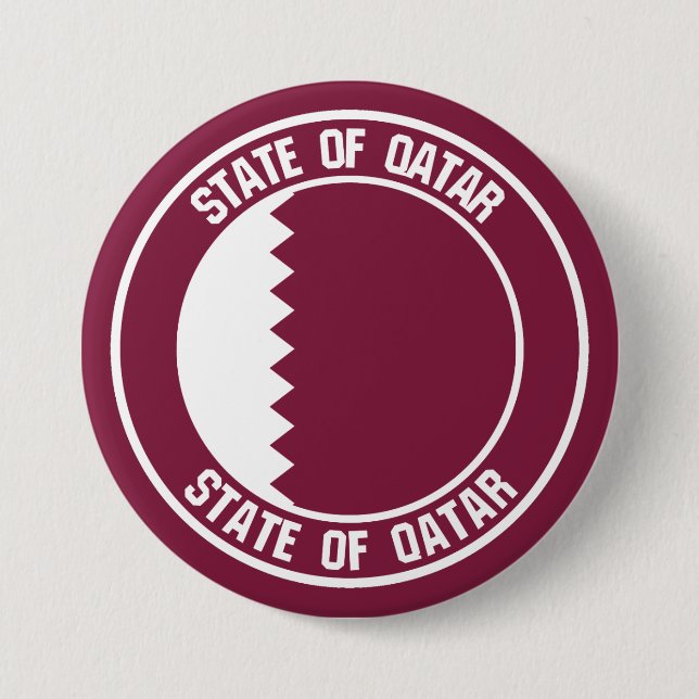 Badge Rond 7,6 Cm Emblème du Qatar Round (Devant)