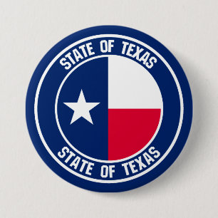 Badge Rond 7,6 Cm Emblème du Texas Round