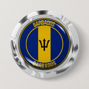 Badge Rond 7,6 Cm Emblème du tour de la Barbade