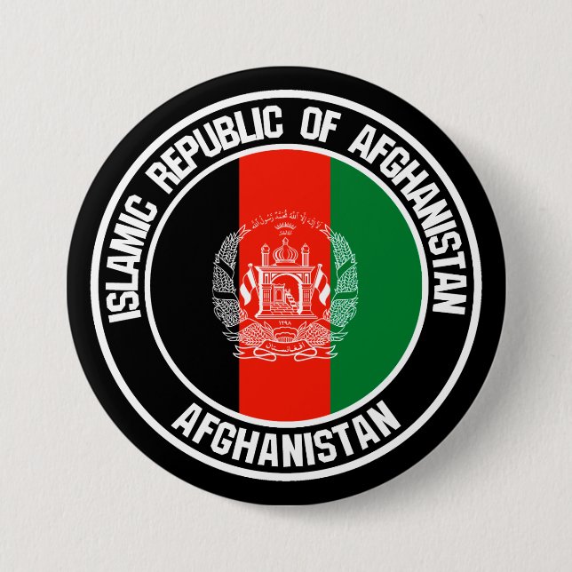 Badge Rond 7,6 Cm Emblème du tour de l'Afghanistan (Devant)