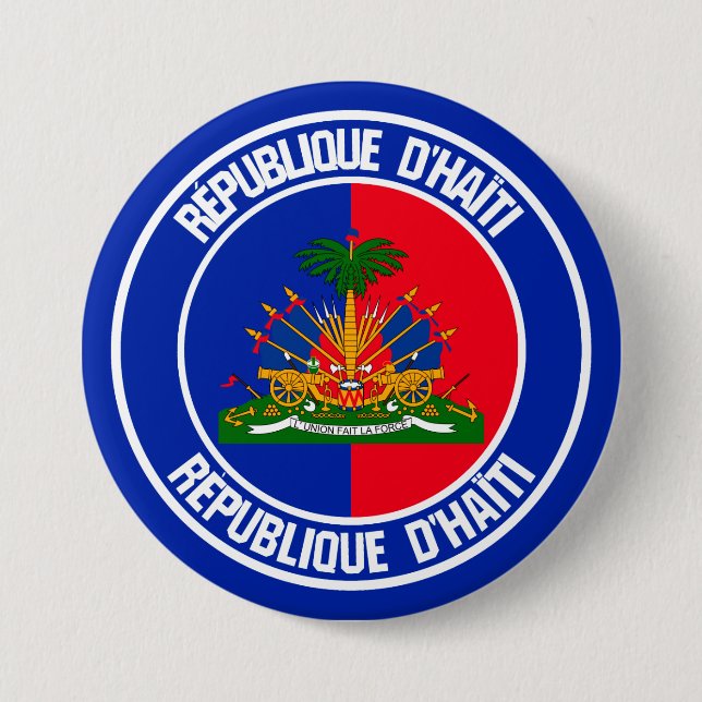 Badge Rond 7,6 Cm Emblème du tour d'Haïti (Devant)